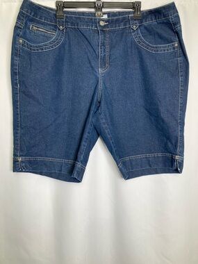 EUC Just My Size Dark Blue Denim Jeans Shorts Sz 24W